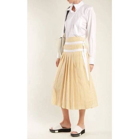 JOSEPH Clyde Deck Chair Stripe Pleated Skirt Women's Sz. M - Picture 1 of 9